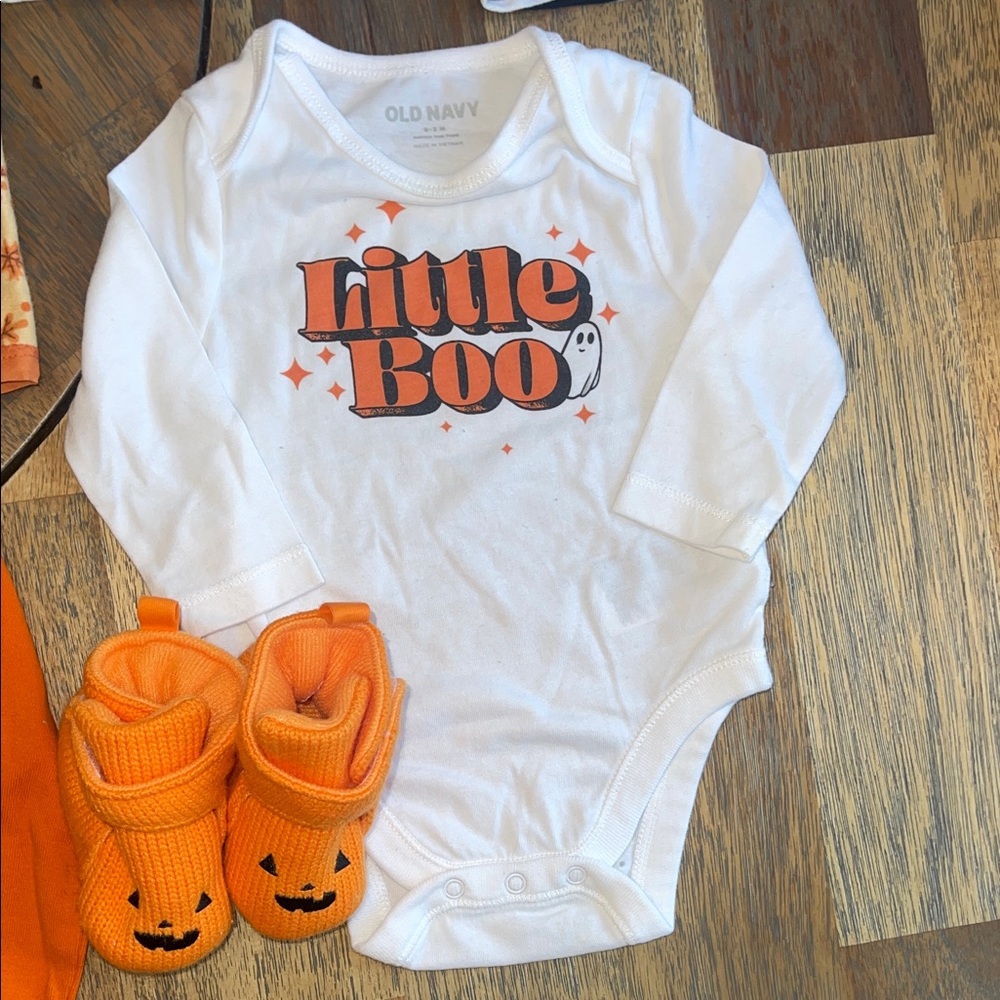Halloween Baby Outfit Bundle Carters Old Navy Cat & Jack 0-6M Pumpkin Skeleton - Picture 3 of 10